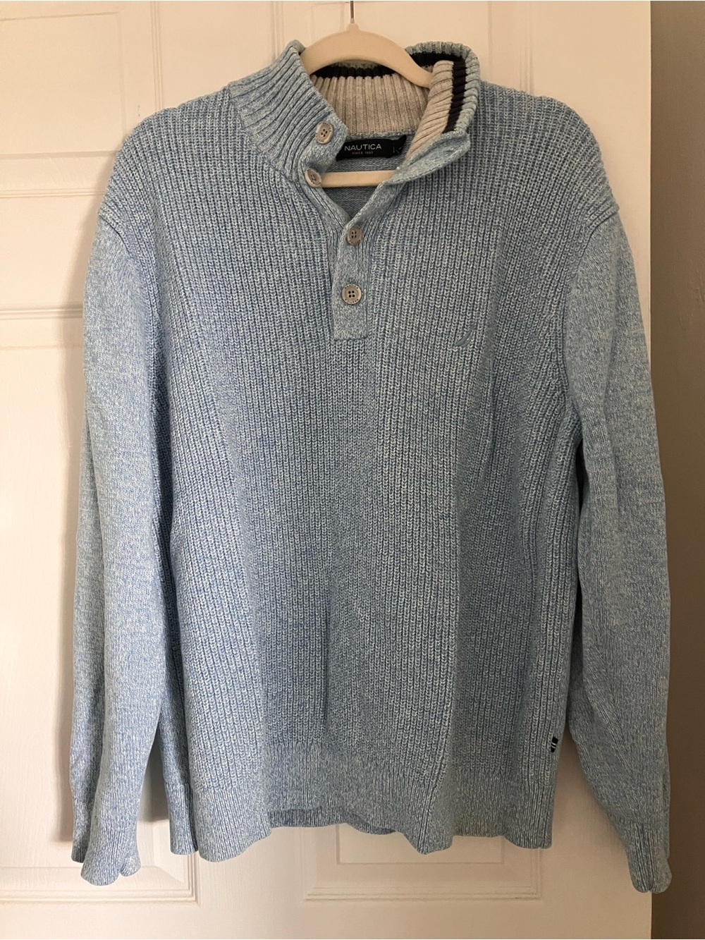 Nautica Men's Light Blue Neck Sweater